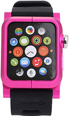 AKSAS Aluminum Silicone Sport watch band for Apple watch 38MM (Pink)