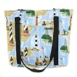 Outer Banks Lighthouses Tote Bag Lighthouse Cotton with WATERPROOF LINING UNDERSIDE Travel Bags, for Gym or Beach Best Cute Unique GIFT IDEA for Him Her Man Men DAD MOM Mother Woman Women Ladies