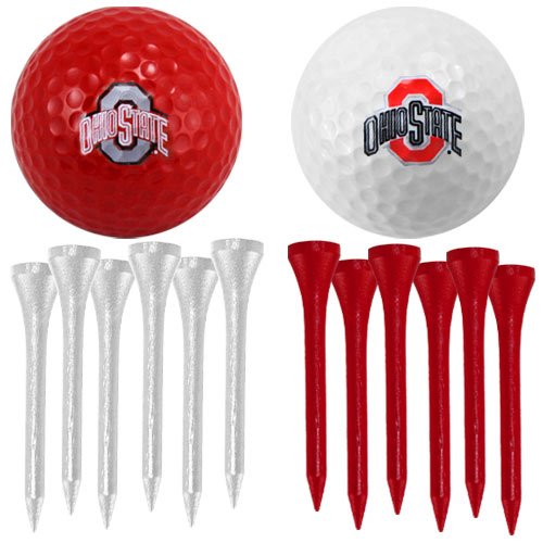 Ohio State Buckeyes Two Golf Balls And Twelve Tees Set