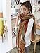 Leegoal Square Stripe Printing Voile Scarves Wrap Shawl, Coffee