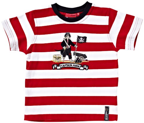 Salt & Pepper Jungen T-Shirt, gestreift 2912164, Gr. 128, Rot (red) Preisvergleich