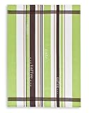 Jacquard Geschirrtuch, TRIOLINO®, Halbleinen, Kaffeestreifen, grün, Format 50x70cm