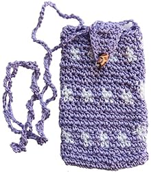 Handmade Cel Phone Case - Bright Purple Orchid (100% Crocheted By Hand)