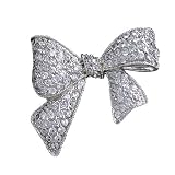Bling Jewelry Sterling Silver CZ Pave Ribbon Bow Brooch Pin