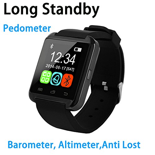 SSA@ U8 Bluetooth Watch Smart Wristwatch Phone Mate for Smartphones IOS Apple Iphone Android Samsung S2/s3/s4/s5/note 2/note 3 HTC (Black)