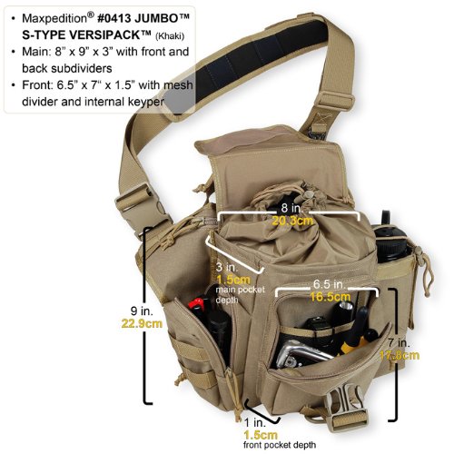 Maxpedition Jumbo S~Type Versipack - Khaki - One Size
