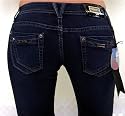 Damen Blue Jeans Hüfthose Röhre Hose Blau leichter Stretch