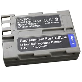 FlyPower 1 x 7.4V 1800mAh EN-EL3E ENEL3E Battery for Nikon D90 D100 D200 D300S D50 D80 D700 D70s