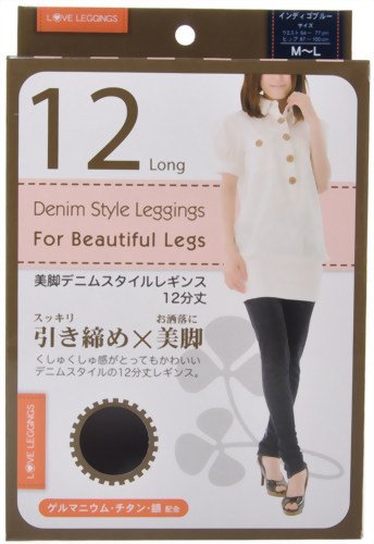 美脚デニムスタイルレギンス12分丈 インディゴブルー 71560