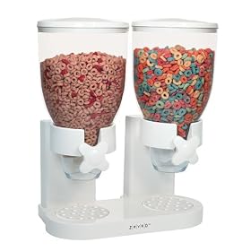 <b>Zevro Dual Dry food Dispenser, White</b>