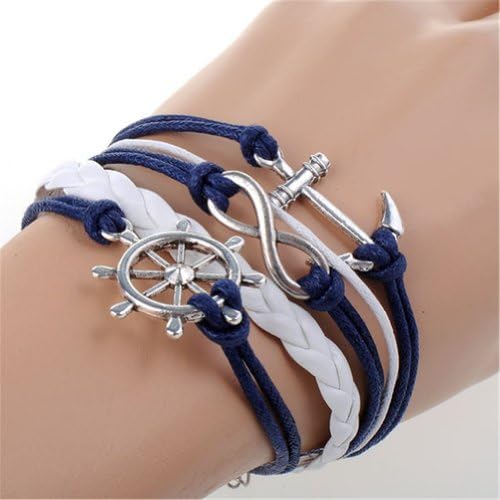 BOXINGCAT Fashion Lady Retro Infinity Wings Owl Strands Suede Rope Bracelet Gift