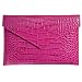 eBook Reader Envelope, Genuine Crocodile Embossed Leather, Pink