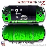 Fire Green WraptorSkinz Skin and Screen Protector Kit fits Sony PSP 3000