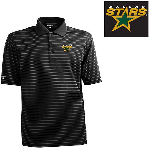 Antigua Dallas Stars Elevate Striped Polo Shirt Extra Large