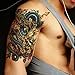Dalin 4 Sheets Temporary Tattoo, Buddha, Dragon