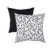 Pillow Perfect Decorative Flocked Damask Square Toss Pillow, Black/White