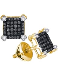 0.25CTW BLACK DIAMOND MICRO-PAVE EARRING