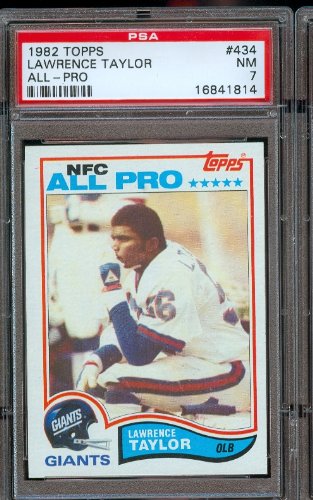 1982 Topps #434 Lawrence Taylor New York Giants Football Card Professionally Graded PSA 7 NM