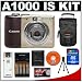 Canon PowerShot A1000 IS Compact Digital Camera (Brown) + 4GB SD Card + Case + Batteries + Accessory Kit