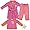 Pink and Orange Princess Cat Pajama and Bath Robe Sets for Toddlers and Girls