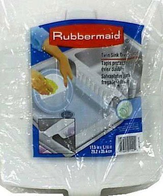 Rubbermaid Home 1297-AR-WHT Twin Sink Divider Mat