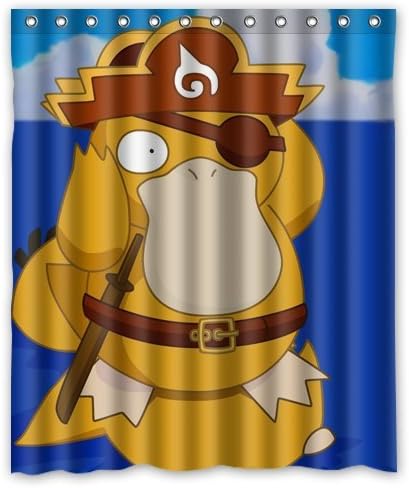 Psyduck on the water Custom 100% Polyester Shower Curtain 60" x 72"