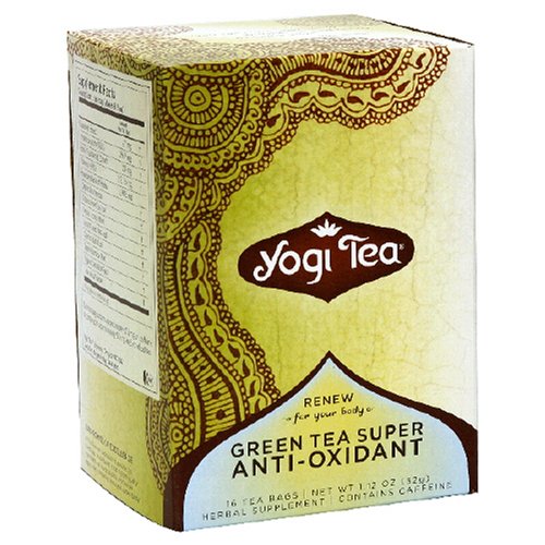 Yogi Tea Healing Formula, Green Tea Super Anti-Oxidant, Tea Bags, 16-Count Boxes (Pack of 6)