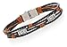 Brown Orange Leather Rope Wrist Bracelet, Unisex and Casual, with Stainless Steel Clasp, By Regetta Jewelry