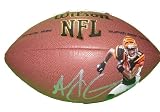 A.J. Green Autographed Custom Photo NFL Wilson Composite Football, Cincinnati Bengals, Georgia Bulldogs, Proof Photo of AJ Signing for Us.