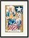 Black Framed/Matted Print 17x23, Washington Adopting a Five Pointed Star