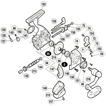 シマノ(SHIMANO) 98ツインパワー4000H パーツ:クロスギヤ輔カバー(部品NO156) 01348