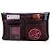HDE Expandable 13 Pocket Handbag Insert Purse Organizer with Handles (11X6.3X3.5) - Brown