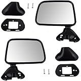 Driver and Passenger Manual Side View Door Mounted Textured Mirrors Replacement for Toyota Pickup Truck w/ vent window 8794089141 8791089143