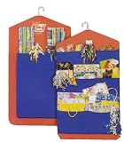 Two Sided Hanging Closet Gift Wrap Bag Ribbon Roll Wrapping Paper Birthday Christmas Supplies Giftwrap Craft and Tool Organizer