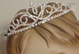 Genuine Sterling Silver Plated with Sparkling Rhinestone Crystals Loaded Tiara Prom Communion