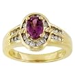 14K Yellow Gold Pink Tourmaline and Diamond Ring