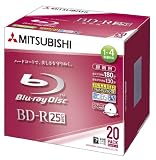 三菱化学メディア｜三菱化学メディア BD-R(Video) 1回録画用 130分 4倍速 5mmケース20P IJP対応(ホワイト) ワイド VBR130YSP20