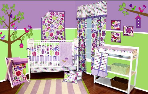 Botanical Purple 10 piece Crib Set