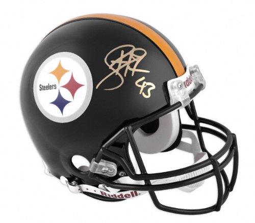 Troy Polamalu Autographed Pro-Line Helmet | Details: Pittsburgh Steelers, Authentic Riddell Helmet