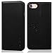 iPhone 8 Case, iPhone 7 Wallet Case, VISOUL Genuine Leather Luxury Classic Folio Case Book Design with Stand and 3 Card Slots, Magnetic Closure Case for Apple iPhone 8/7 (4.7 inch) (Classic Black)