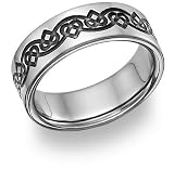Black Titanium Celtic Heart Love Knot Wedding Band