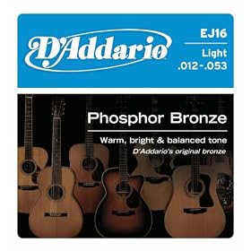 D'Addario EJ16 Phosphor Bronze Light Acoustic Guitar Strings