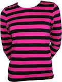  : Tripp Black and Pink Striped Womens Long Sleeved Shirt