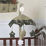 JoJo Designs Musical Baby Crib Mobile - Green Camo Military Camouflage Army
