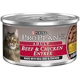 Pro Plan Canned Cat Food, Adult Beef and Chicken Entrée (Pack of 24 3 Ounce Cans)