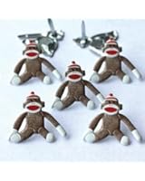 Eyelet Outlet Shape Brads-Sock Monkey 12/Pkg