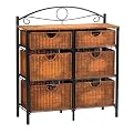 6-Drawer Wicker Storage - Black