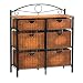 6-Drawer Wicker Storage - Black