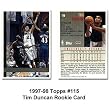 Topps San Antonio Spurs Tim Duncan 1997-98 Rookie Card