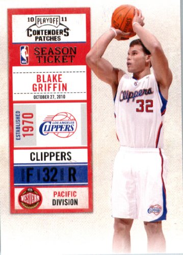 2010 11 Playoff Contenders Plates & Patches Basketball Card # 5 Blake Griffin Los Angeles Clippers In a Protective Screwdown Display Case!